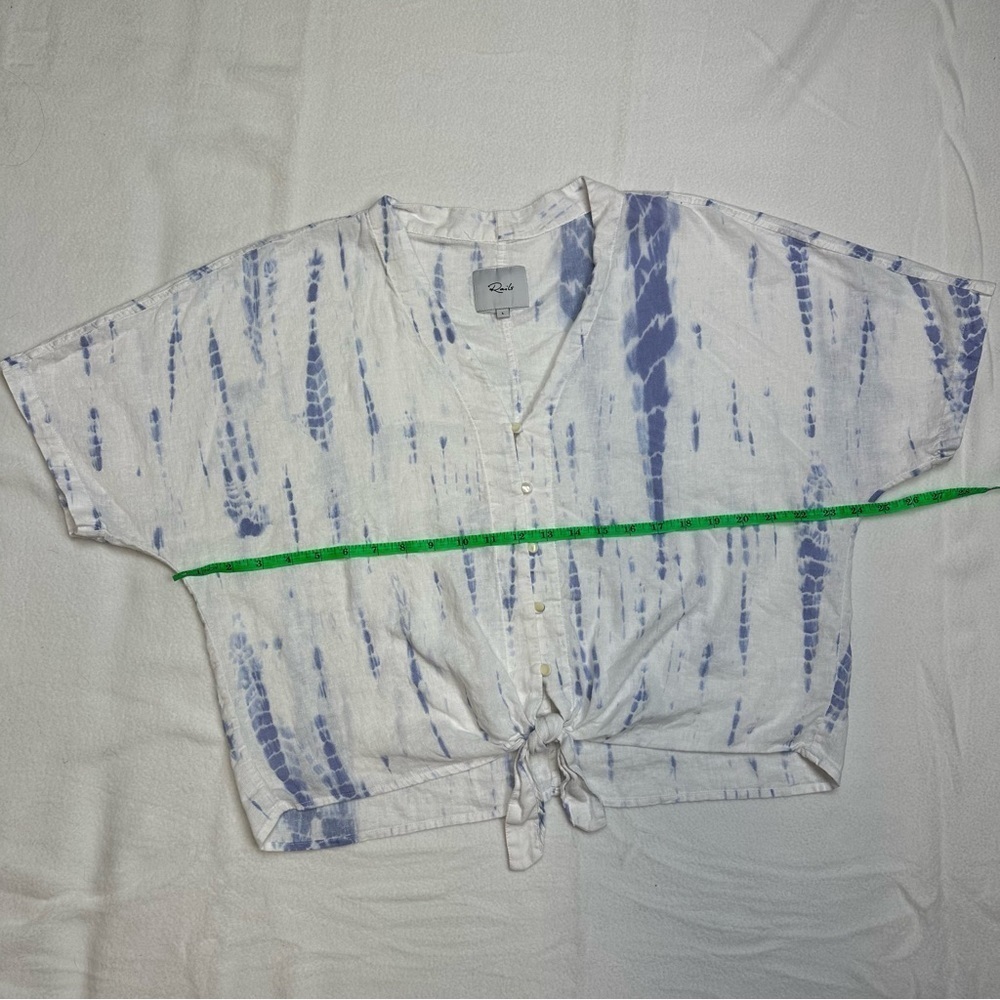 Rails Thea Tie-Hem Linen Blouse Linen Blend Size Large - Picture 8 of 11